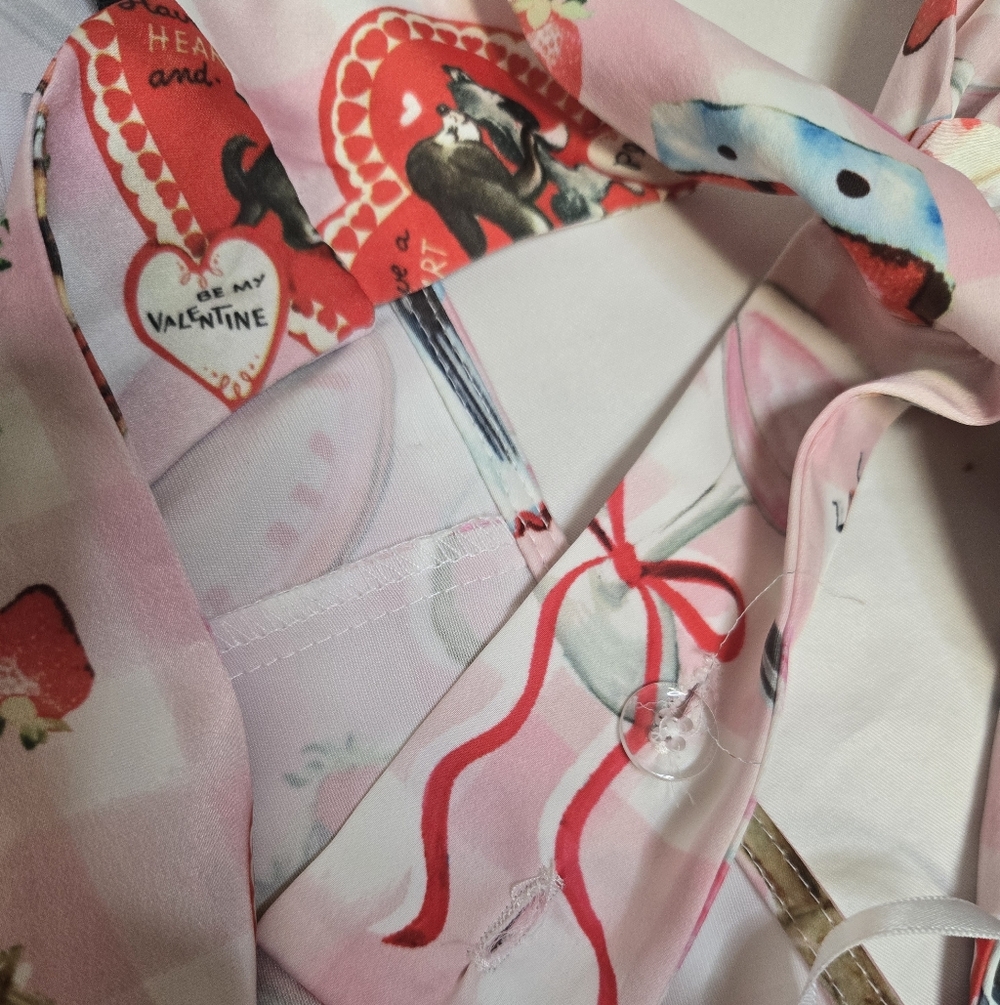 URBAN OUTFITTERS viral Valentine Bri double bow satin mini dress M - Picture 9 of 12